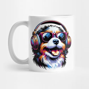 Smiling Russian Tsvetnaya Bolonka DJ in Artistic Splendor Mug